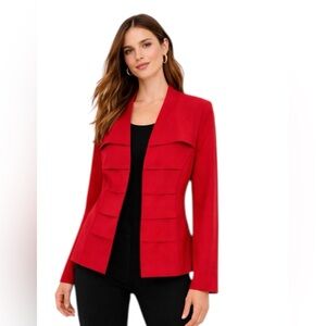 Danny & Nicole Red Open Front Blazer Jacket Size 12